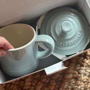 Le Creuset Sea Salt Stoneware Creamer and Sugar Bowl Set